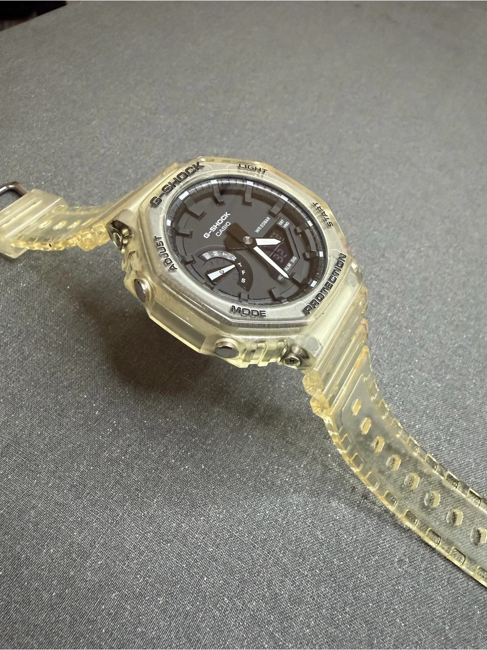 G-SHOCK Casio Transparent Yellow Resin Digital-Analog Watch
